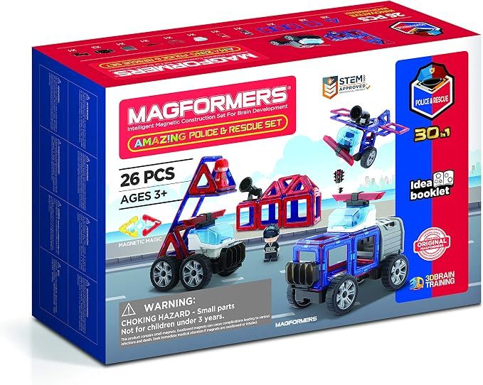 Magnetspielzeug-Polizei und Rettung-Magformers