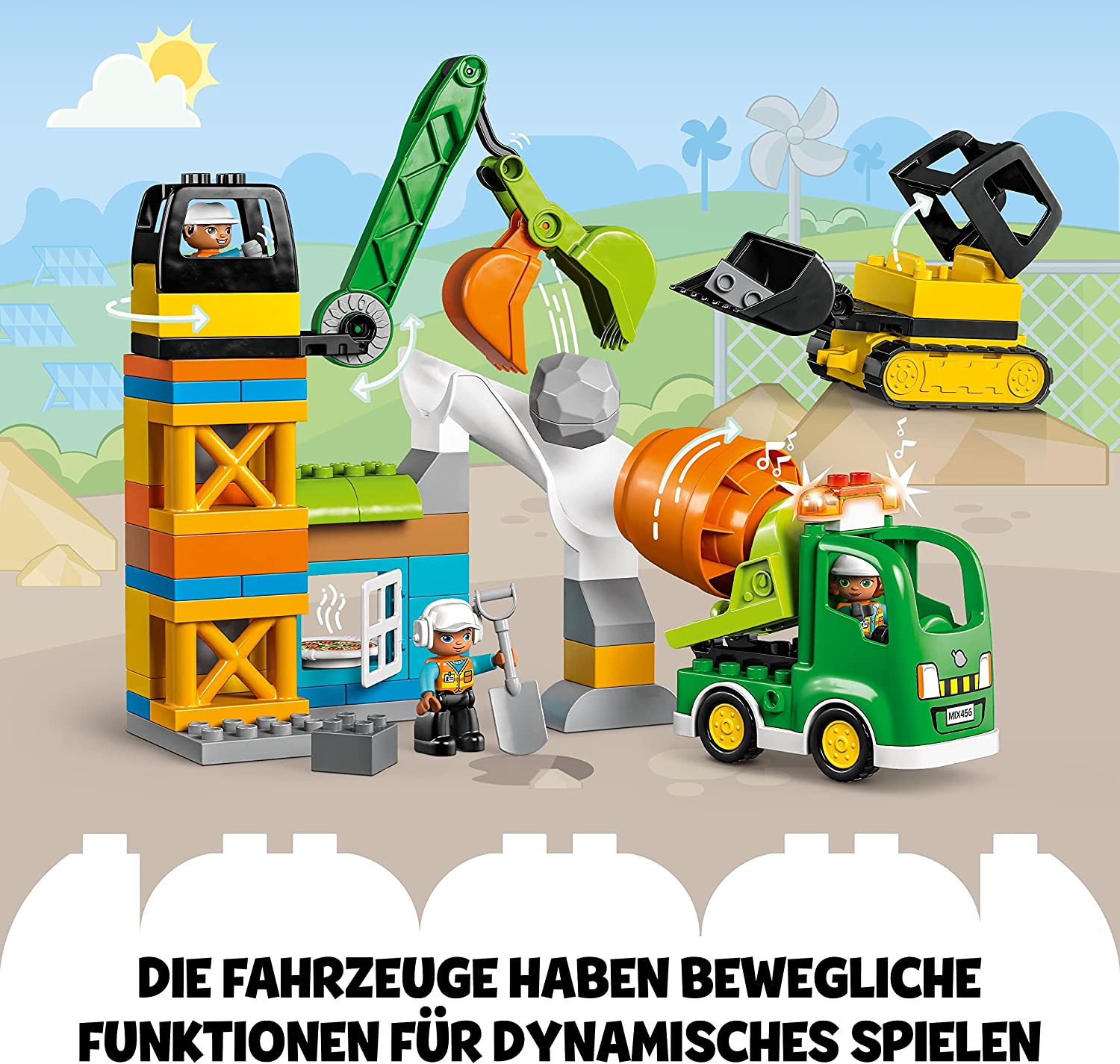 Baustelle mit Baufahrzeugen - duplo Town 10990-Details