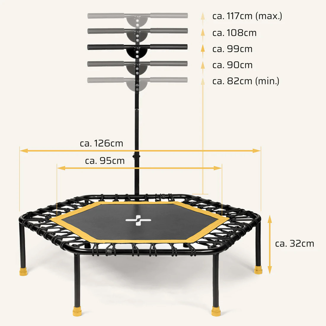 Fitness Trampolin SP-T-111F-R von Sportplus-verstellbar