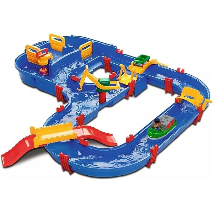 Wasserbahn-MegaBridge - Waterway Set with 3 Play Stations and 49 Pieces-AquaPlay
