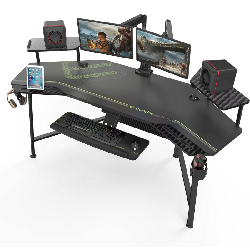 Gamingtisch "ERK-AED-E70B / Flügelform" von EUREKA ERGONOMIC