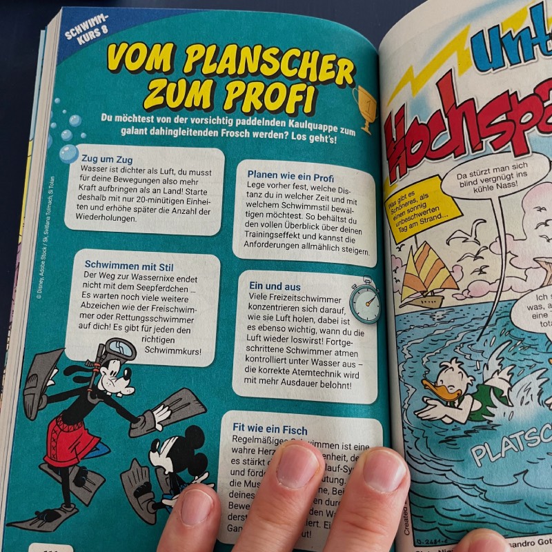 Lustiges Taschenbuch: "Schwimmen" von Egmont im Review von Egmont ©https://dadslife.de