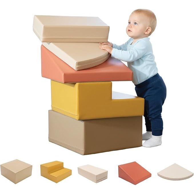 Schaumstoff-Kletterblöcke-Corner Climber (Pastel Autumn)-IGLU SOFT PLAY