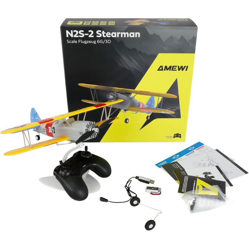 RC-Flugzeug "AMXFlight N2S-2 Stearman" von Amewi