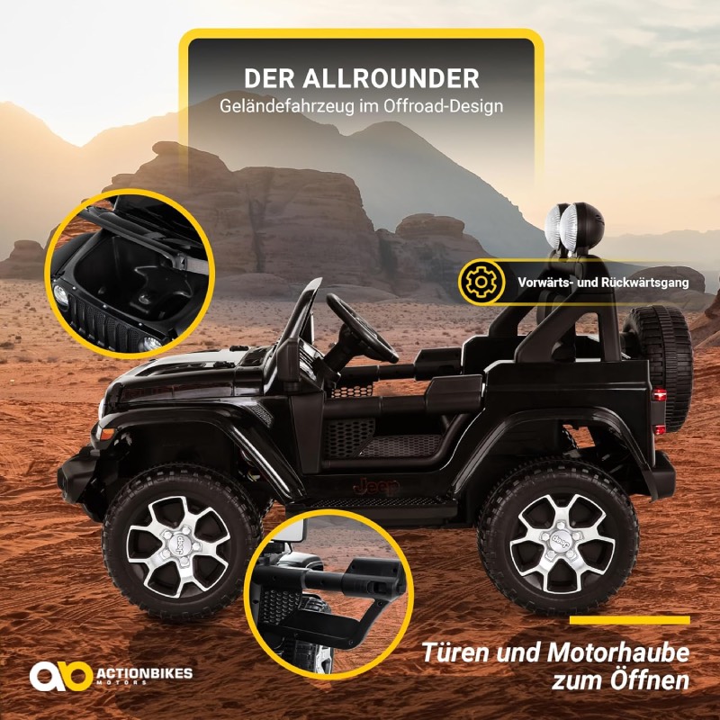 Kinder-Elektroauto (2-Sitzer) "Jeep Wrangler Rubicon" von Actionbikes Motors