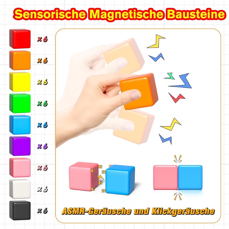 Magnetische Bausteine "Apluses-A (54 Teile)" von Apluses