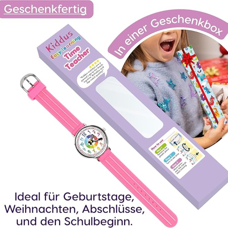 Kinder-Armbanduhr "Rosa" von Kiddus
