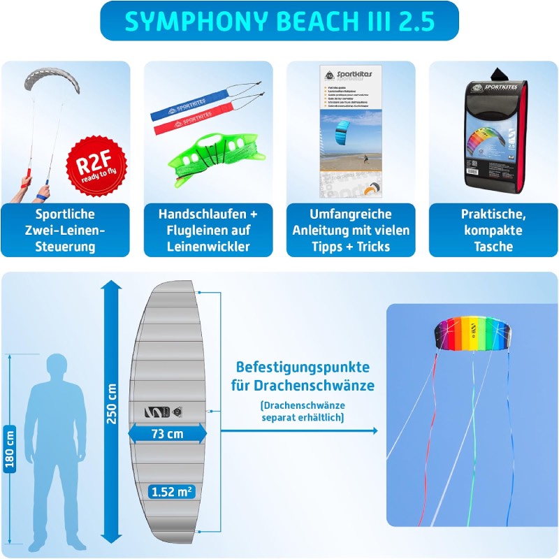 Lenkmatte "Symphony Beach III 2.5 Rainbow" von HQ