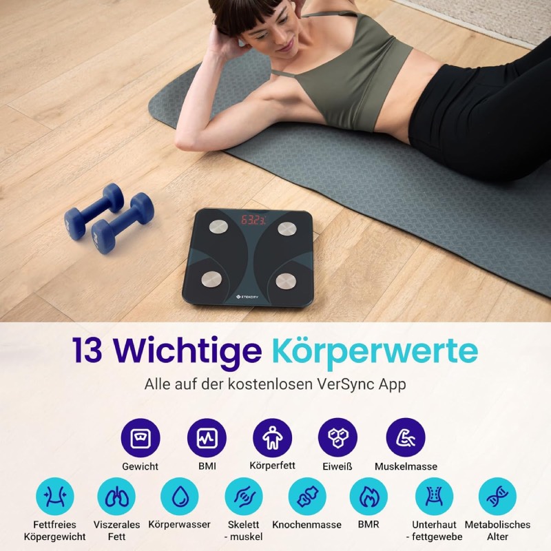 Körperfettwaage: "Fit 8s" von Etekcity im Review von Etekcity