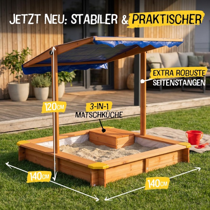 Sandkasten: "L (140 cm x 140 cm)" von Friedo im Review von Friedo